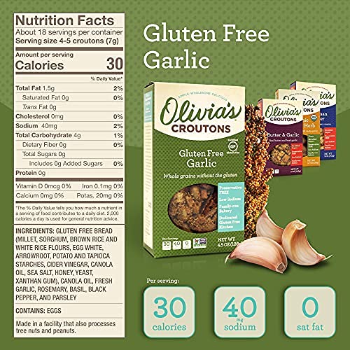 Olivias Croutons Variety Pack - Butter & Garlic, Parmesan Peppe...