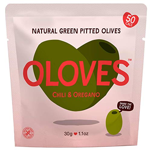Oloves Fresh Green Pitted Olives | 30 Pack | Chili &Amp; Oregano | V
