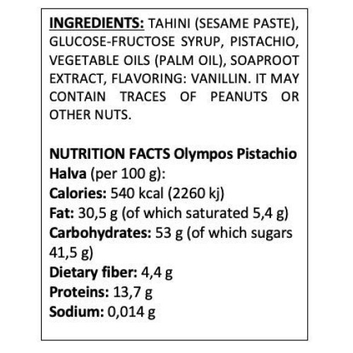 Greek Halva With Pistachios By Olympos - Super-Soft Greek Desser