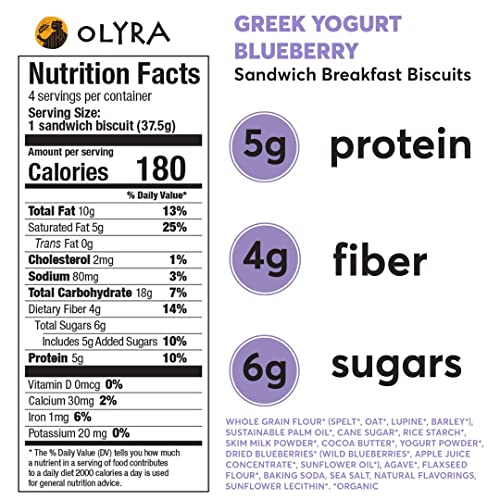 Olyra Organic Breakfast Biscuits Bundle | Yogurt Blueberry + Haz