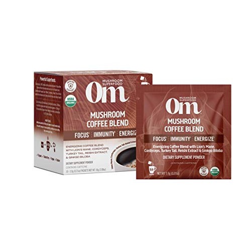 Om Mushroom Superfood Coffee Blend Mushroom Powder, 6.24 Ounce C...