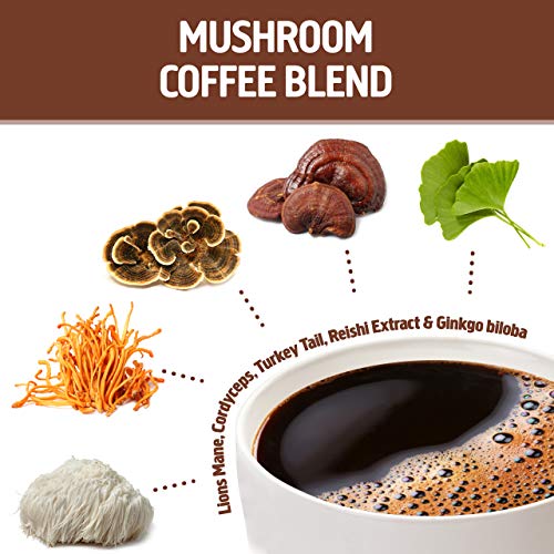 Om Mushroom Superfood Coffee Blend Mushroom Powder, 6.24 Ounce C...