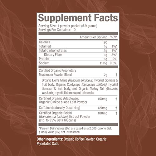 Om Mushroom Superfood Coffee Blend Mushroom Powder, 6.24 Ounce C...