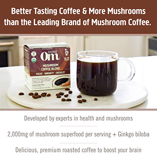 Om Mushroom Superfood Coffee Blend Mushroom Powder, 6.24 Ounce C...
