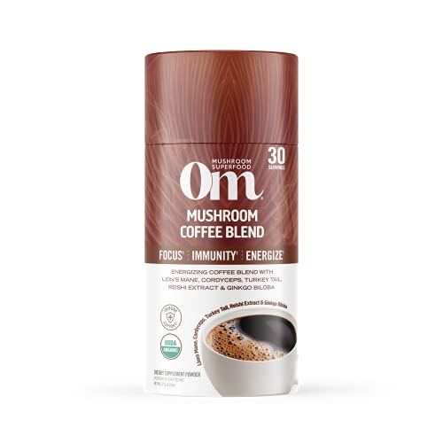 Om Mushroom Superfood Coffee Blend Mushroom Powder, 6.24 Ounce C...