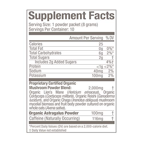 Om Mushroom Superfood Coffee Latte Blend Mushroom Powder, Single...