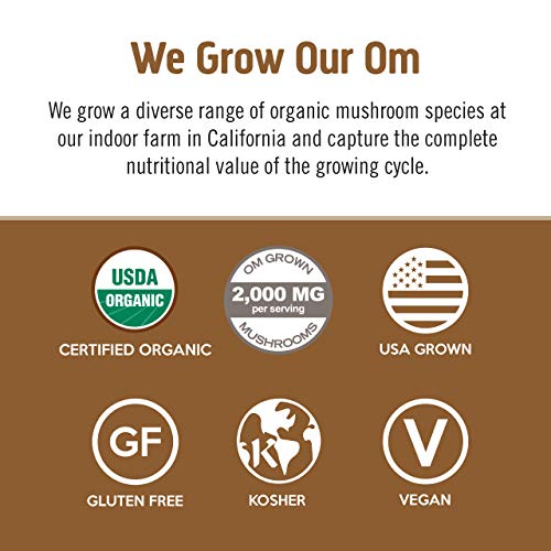 Om Mushroom Superfood Coffee Latte Blend Mushroom Powder, Single...