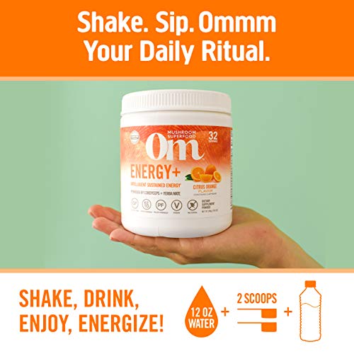 Om Mushroom Superfood Powder, Energy Plus, Citrus Orange, 7.05 O