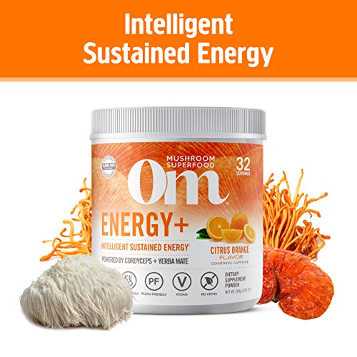 Om Mushroom Superfood Powder, Energy Plus, Citrus Orange, 7.05 O