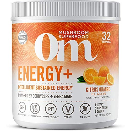 Om Mushroom Superfood Powder, Energy Plus, Citrus Orange, 7.05 O