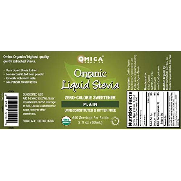 Omica Organics Organic Liquid Stevia - Plain 2 fl oz