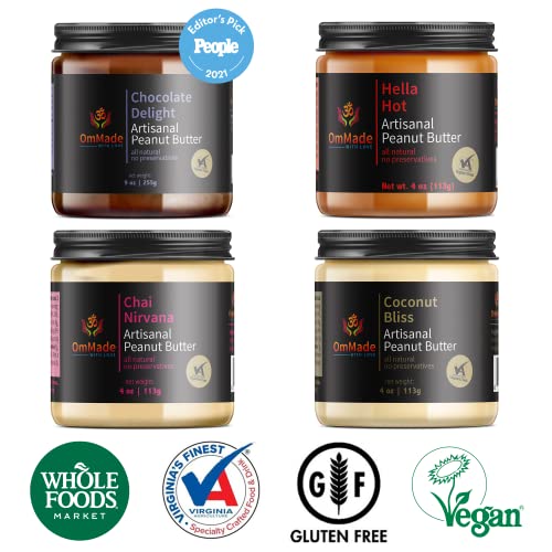 OmMade Peanut Butter Diya Gift Box: Sweet & Spicy 4 Pack 4oz, ...