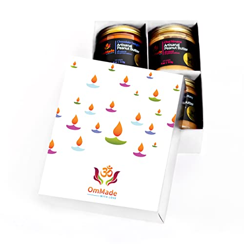 OmMade Peanut Butter Diya Gift Box: Sweet & Spicy 4 Pack 4oz, ...