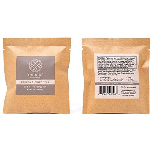 Ommie Snacks Nut-Free Energy Bar 7 Pack -Coconut Pineapple Fru