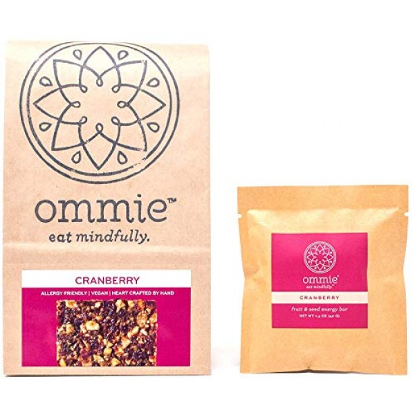 Ommie Snacks Nut-Free Energy Bar 7 Pack - Cranberry Fruit & Se...