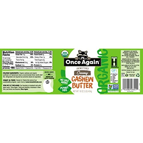 Once Again Natural Creamy Roasted Almond Butter, Unsweetened And