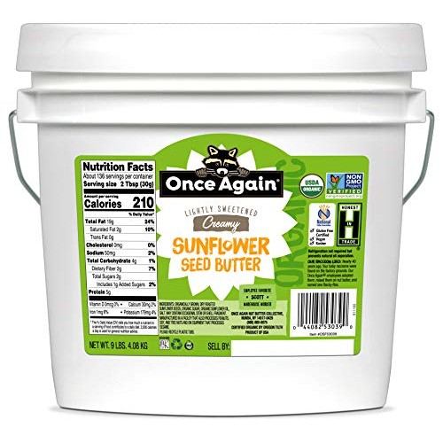 Once Again Organic Creamy Sunflower Butter, 9lb Bucket same as ...