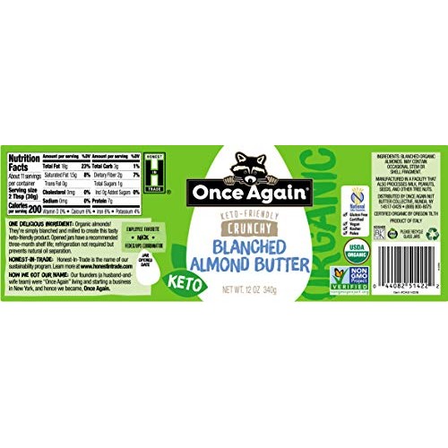 Once Again Organic Crunchy Blanched Almond Butter, 12Oz - Usda O