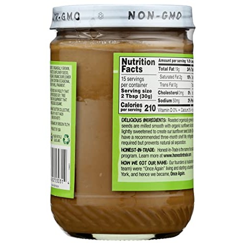 Once Again, Sunflower Butter Smooth Organic, 16 Ounce