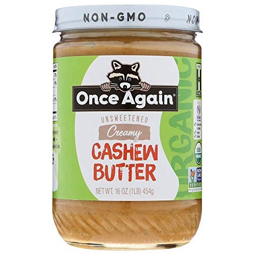 Organic Creamy Cashew Butter 16 Ounce 454 Grams Jar