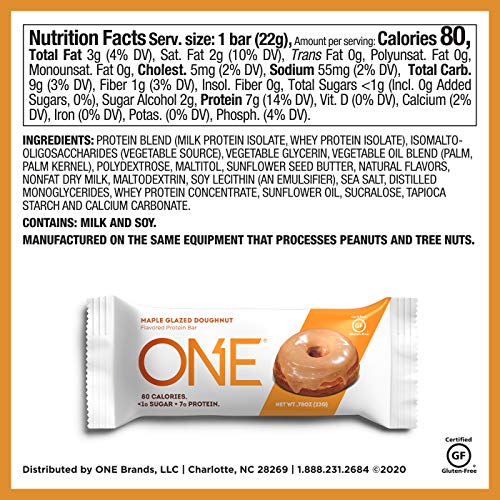 One Minis Protein Bars, Maple Glazed Doughnut, Gluten-Free Prote