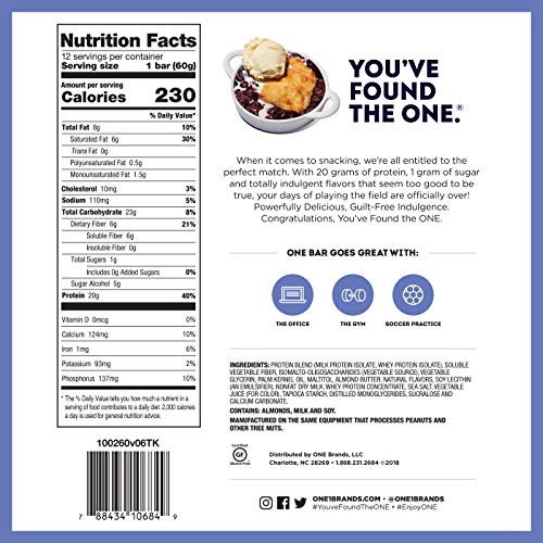 One Protein Bars, Blueberry Cobbler, Gluten Free Protein Bars Wi