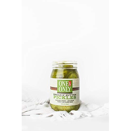 One&Amp;Only Bread N Butter Pickles, 16Oz, Gourmet Low Carb Artisan