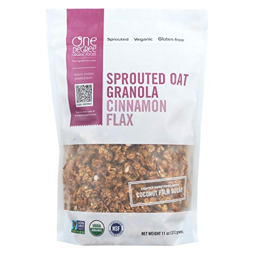 One Degree Sprouted Oat Cinnamon Flax Granola, 11 Oz Pack Of 6
