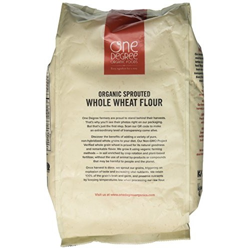 One Degree Organic Sprouted Whole Wheat Flour, 80 Ounce -- 4 per...