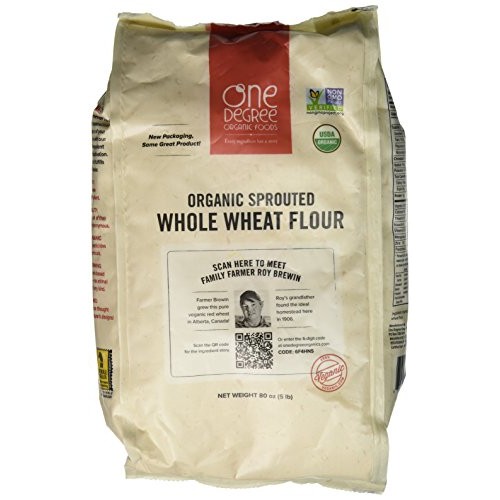 One Degree Organic Sprouted Whole Wheat Flour, 80 Ounce -- 4 per...