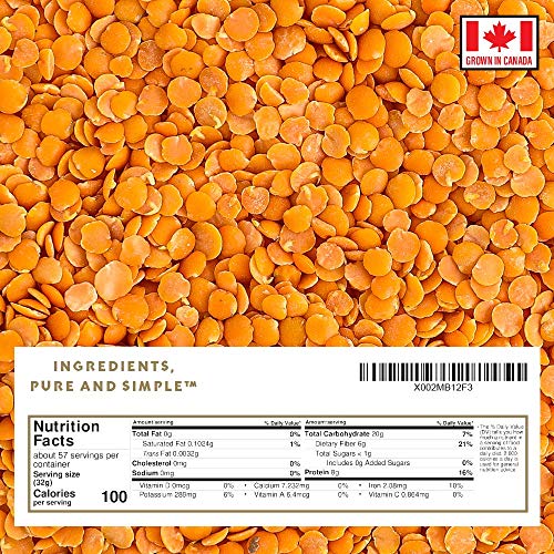 One In A Mill Split Red Dry Lentils 4Lb Bulk Resealable Bag | Al