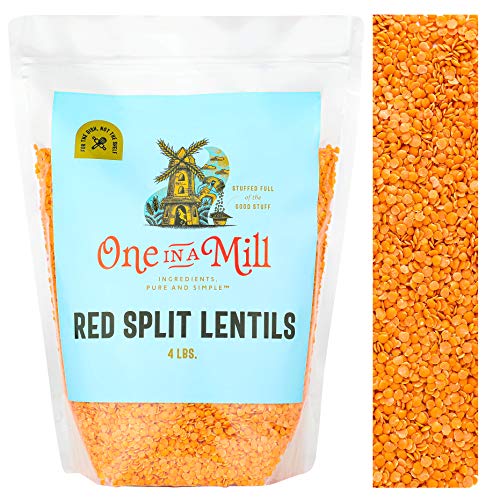 One In A Mill Split Red Dry Lentils 4Lb Bulk Resealable Bag | Al