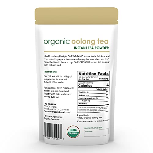 ONE ORGANIC Instant Tea Powder Oolong – 4.4 oz. – 125 Servings...