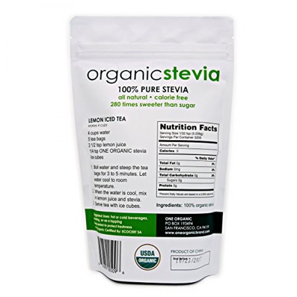One Organic Stevia Powder - Usda Certified Organic 125G - Pure