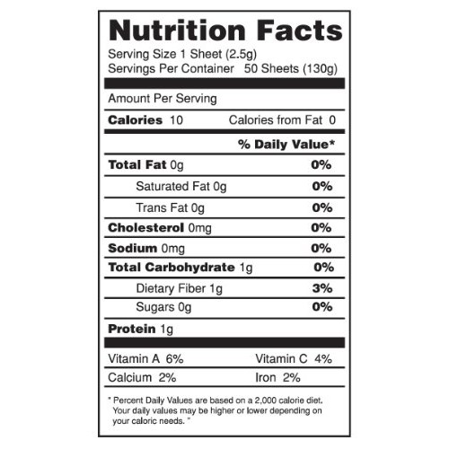 One Organic Sushi Nori Premium Roasted Organic Seaweed 50 Full