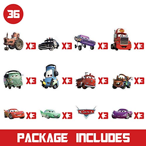36 Mcqueen Cupcake Toppers Cupcake Decorations Car Theme Birthda