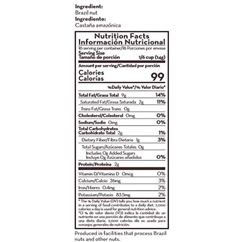 Organic Brazil Nuts - Oven-Dried, Unsalted, Fair Trade - 8 Oz. -