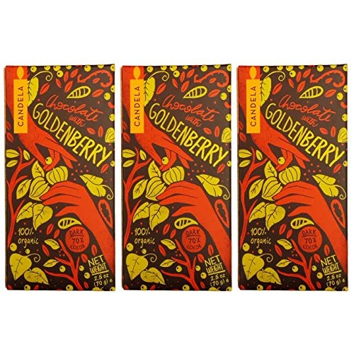 Organic Chocolate Bars With Golden Berries - 3 Bars
