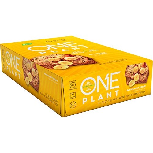 One Plant Protein Bars, Banana Nut Bread, Gluten Free Protein Ba