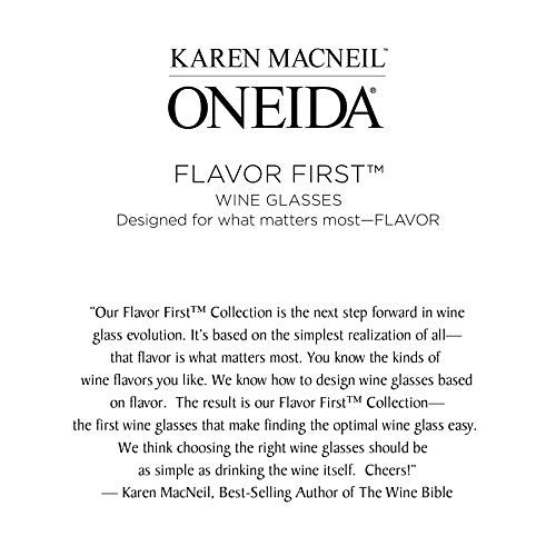 Oneida Flavor First, Bold &Amp; Powerful, Set Of 4, Crystal Wine Gla