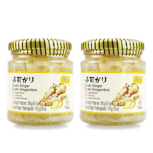 Onetang No Aspartame Sushi Ginger, White Gari Sushi Ginger Fat F