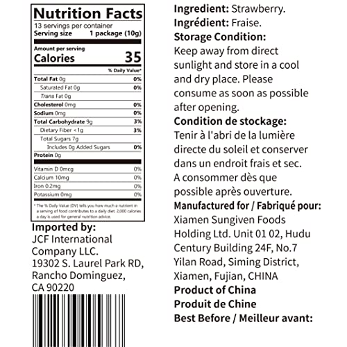 Onetang Freeze-Dried Fruit Strawberry, 10 Pack Single-Serve Pack