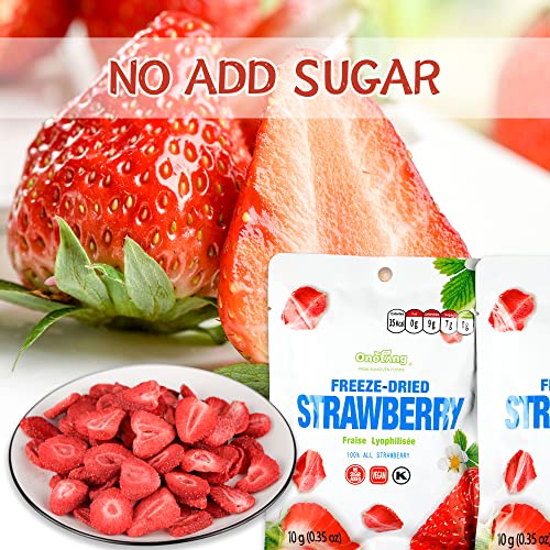 Onetang Freeze-Dried Fruit Strawberry, 10 Pack Single-Serve Pack