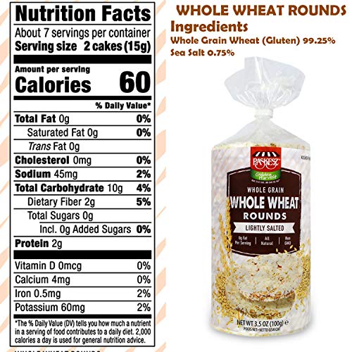 Lightly Salted Whole Wheat Rounds Cake, All Natural Ingredients,