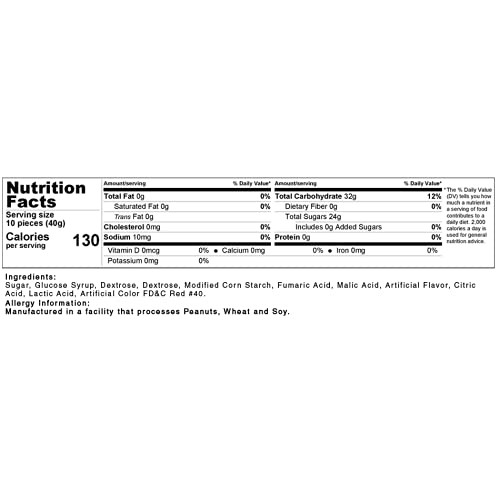 Only Kosher Candy Cherry Sours Flavored Round Sour Candy for Kid...