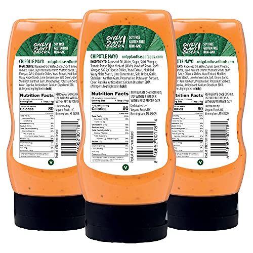 Only Plant Based Vegan Chipotle Mayonnaise, Squeeze Bottle, 11 F...