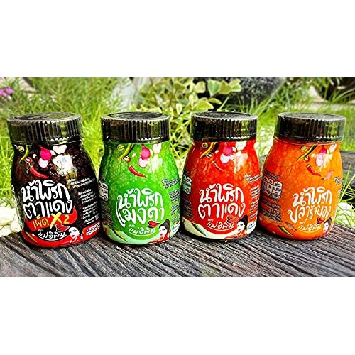 Pimrypie Chili Paste 4 Flavor Sauce Set 180g pack of 4 Ready2W...