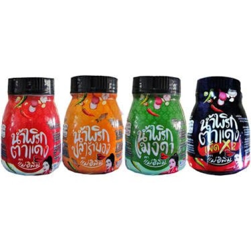 Pimrypie Chili Paste 4 Flavor Sauce Set 180g pack of 4 Ready2W...