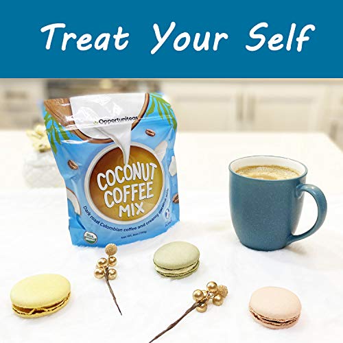 Organic Coconut Coffee Mix - Dark Roast Colombian Coffee + Cream