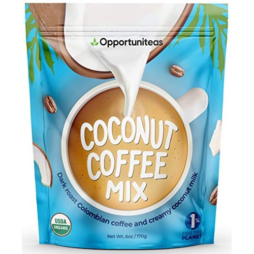 Organic Coconut Coffee Mix - Dark Roast Colombian Coffee + Cream